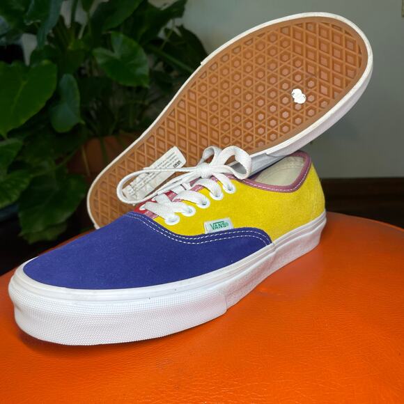 7M 8.5W Vans Color block Sneakers Yellow Red Blue NWOT - Picture 4 of 16